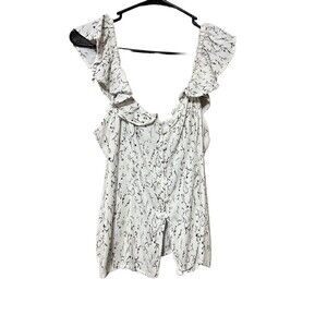 H&M Women's Floral Crop Top Off-Shoulder Peasant Boho Style Medium